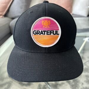 Spiritual Gangster Black Grateful Baseball Hat Yoga Gym Athleisure Snap Back